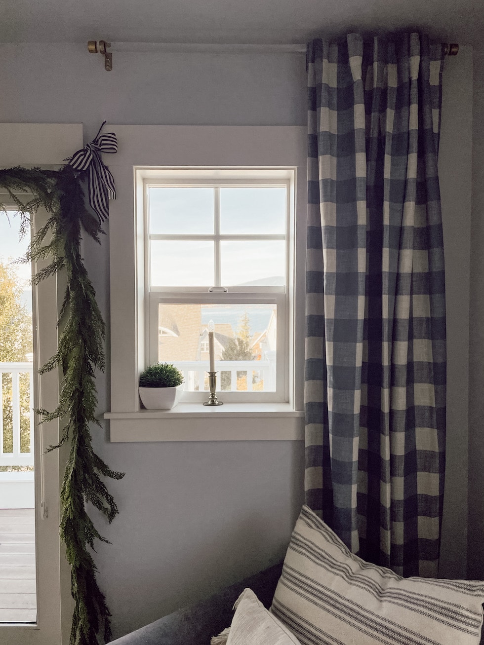 Little Bits of Progress (My Blue and White Checked Curtains + Bird Art!)