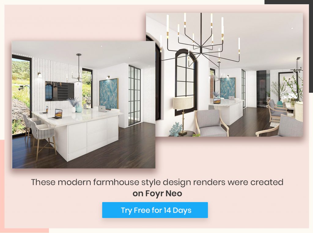 modern farmhouse style design created on foyr neo