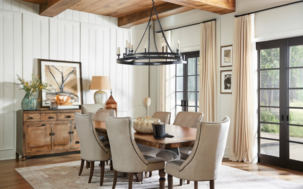 light wood tones in ranch house design