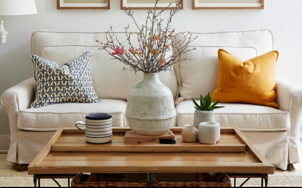 decorated table in ranch house