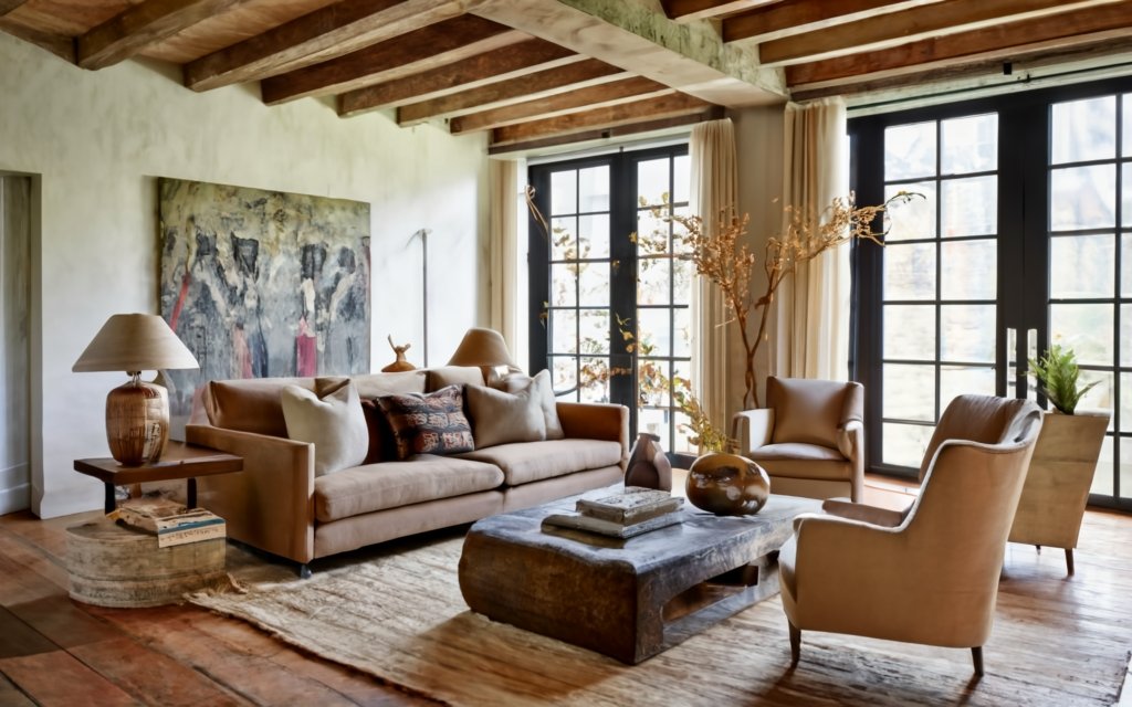 rugged textures and patterns in ranch house