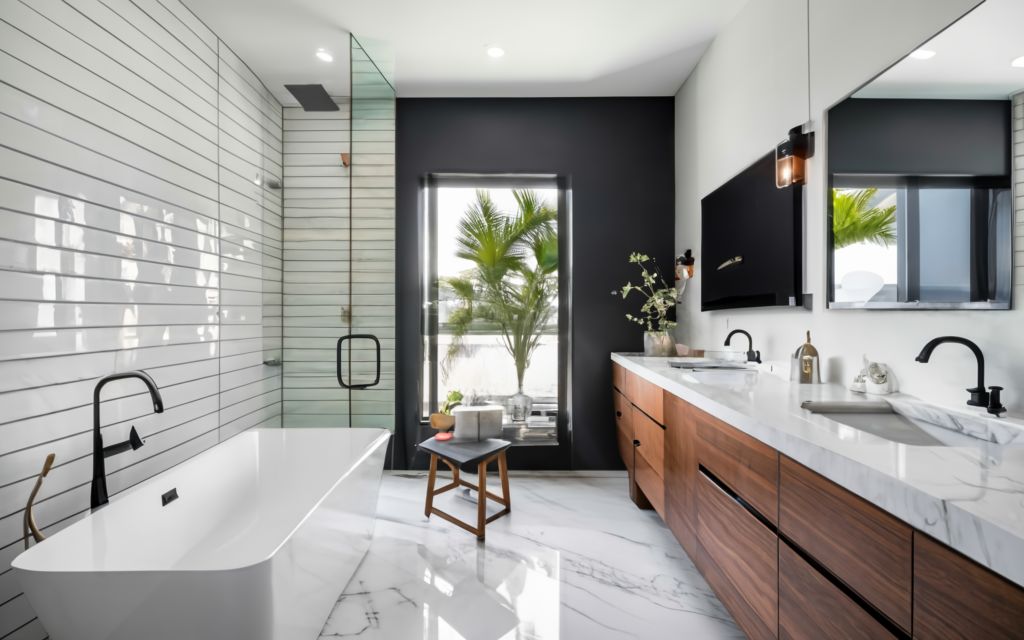 Stacked Tile Pattern Bathroom Tiles