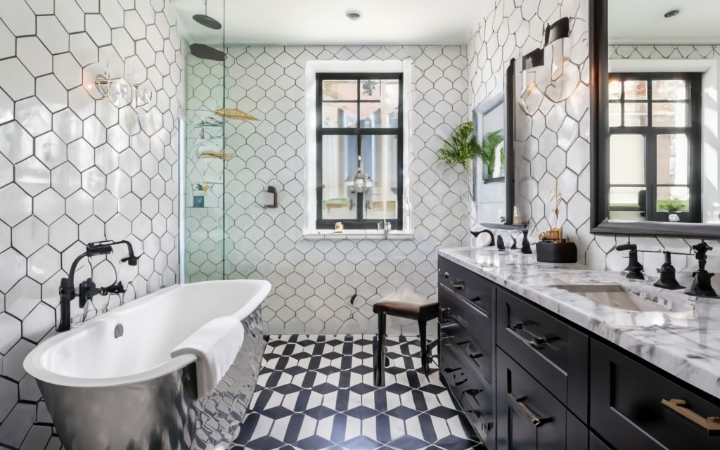 Black and White Bathroom Tiles