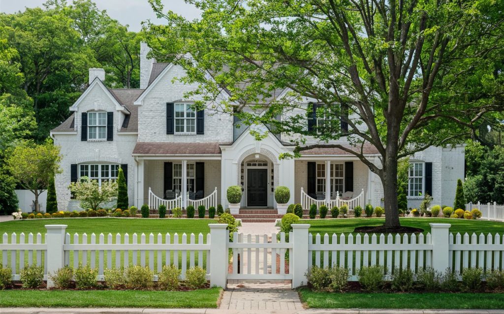 Home with White Painted Brick
