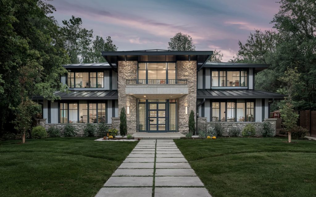 Home with metal cladding