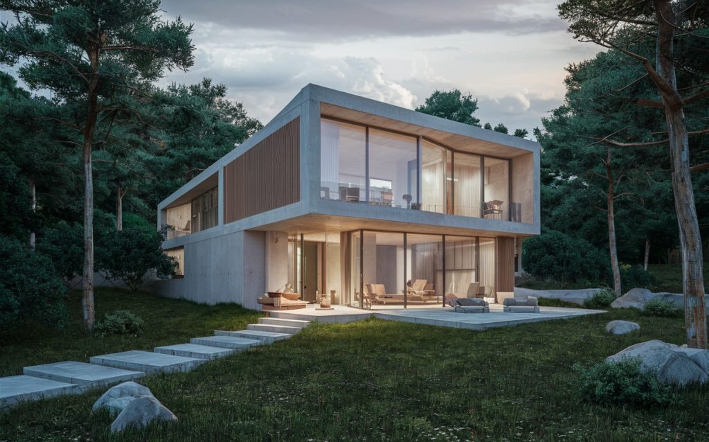 Home with Fiber Reinforced Concrete