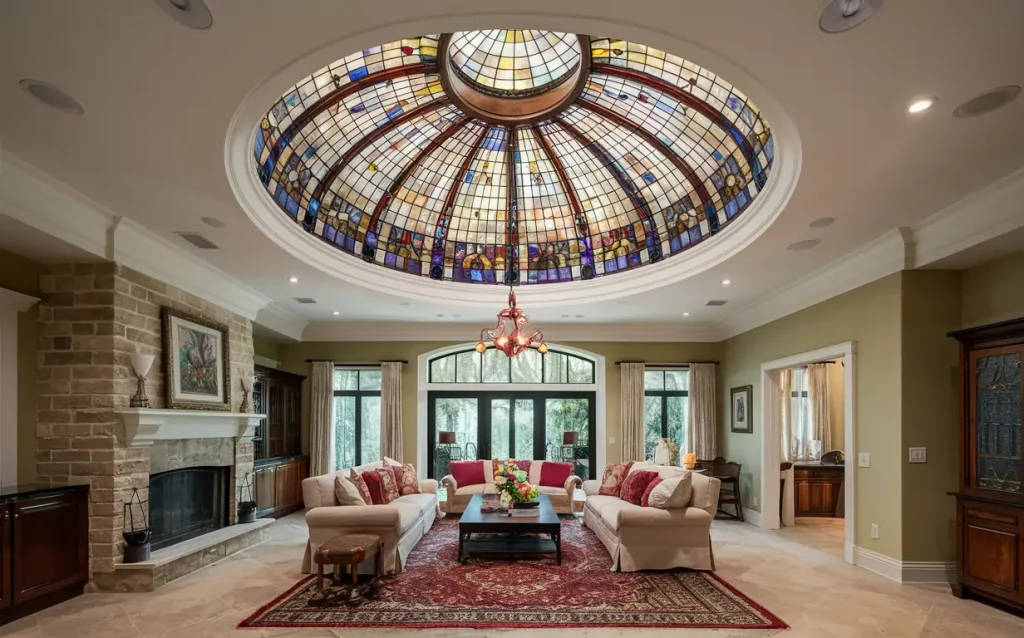 Interior with intricate dome ceilings.
