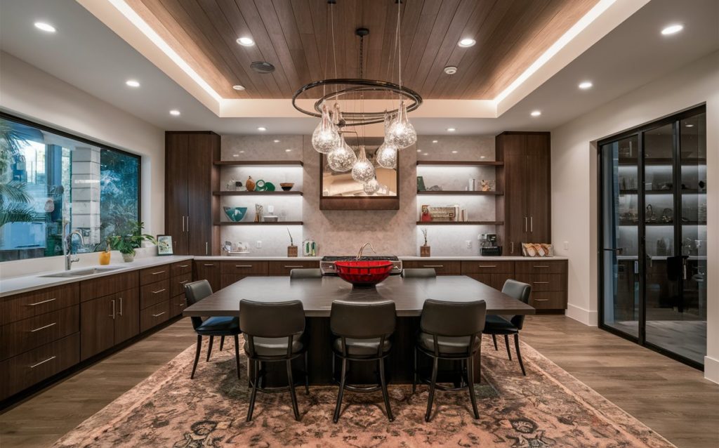 Cove lighting in a modern kitchen