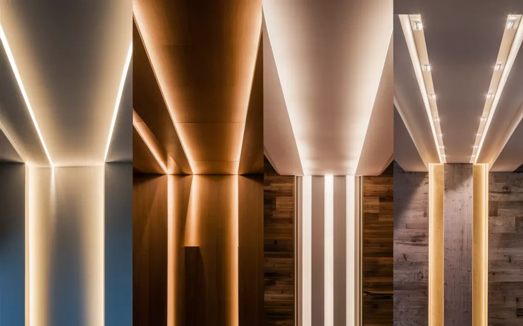 cove lighting installed in a hallway ceiling