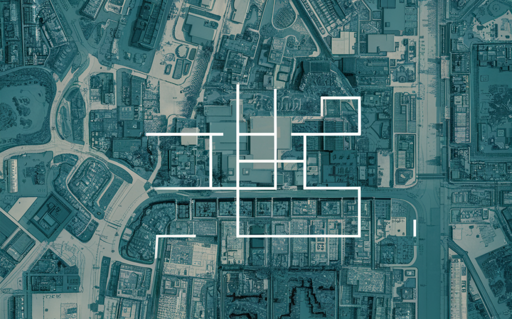 close-up black and white street view