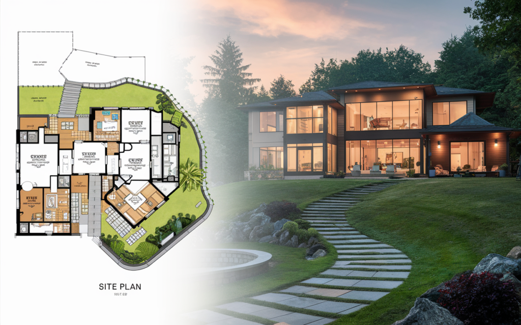 site planning of modern house