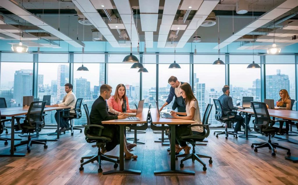 modern office space with open view