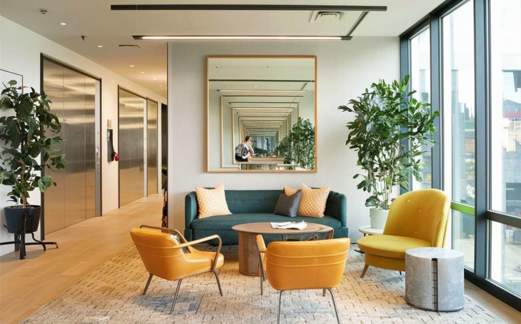 Office space with mirrors