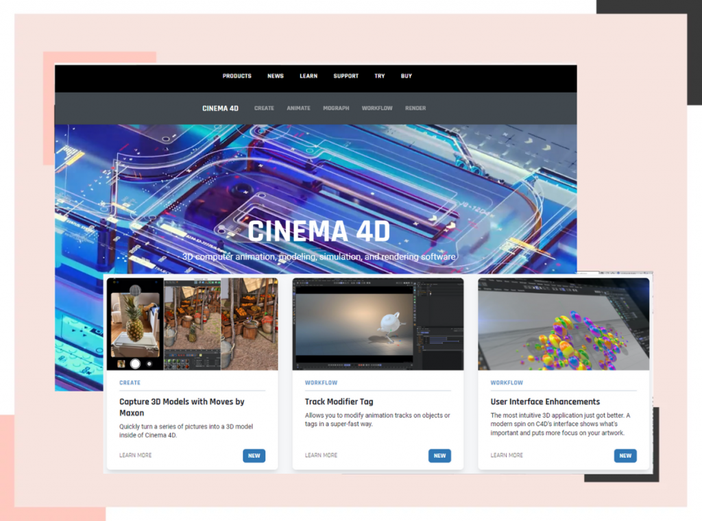 cinema 4d - 3d rendering software