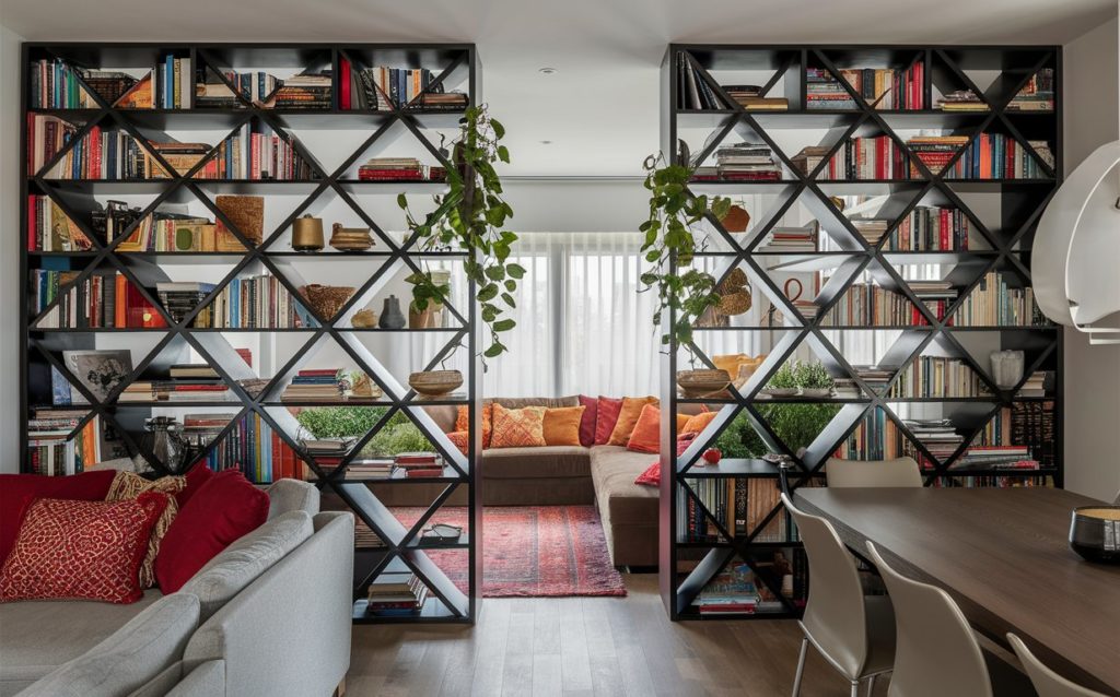 Versatile Wall Dividers: Practical Screens with Built-In Storage Solutions