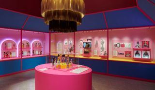 Exhibition view of Barbie at the Design Museum, London