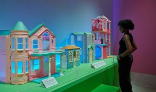 Exhibition view of Barbie at the Design Museum, London