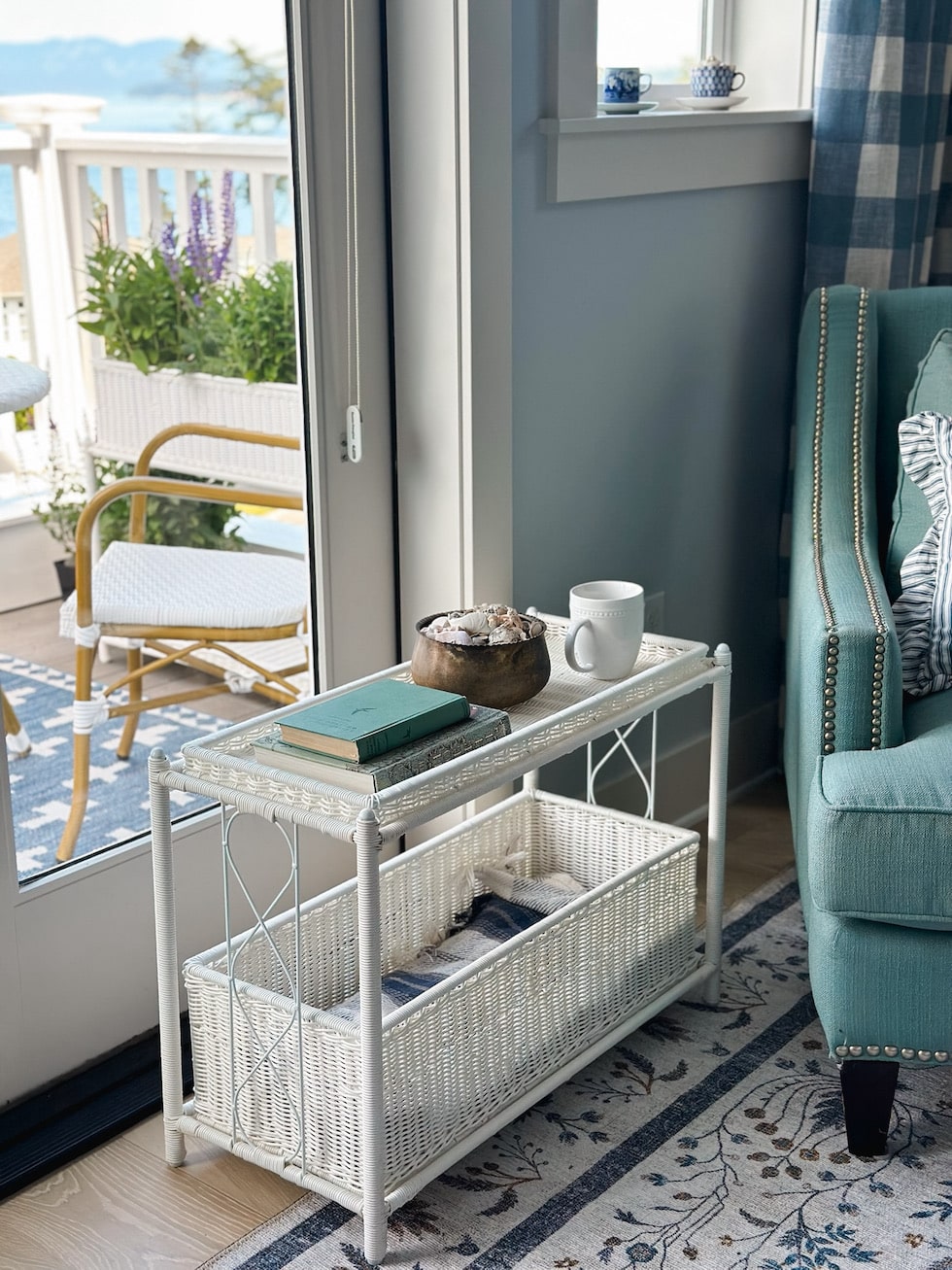Clever ways to use this outdoor wicker plant stand