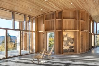 Tekαkαpimək Contact Station made of wood and among dense trees in a rural location