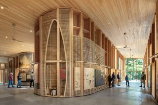 Tekαkαpimək Contact Station made of wood and among dense trees in a rural location