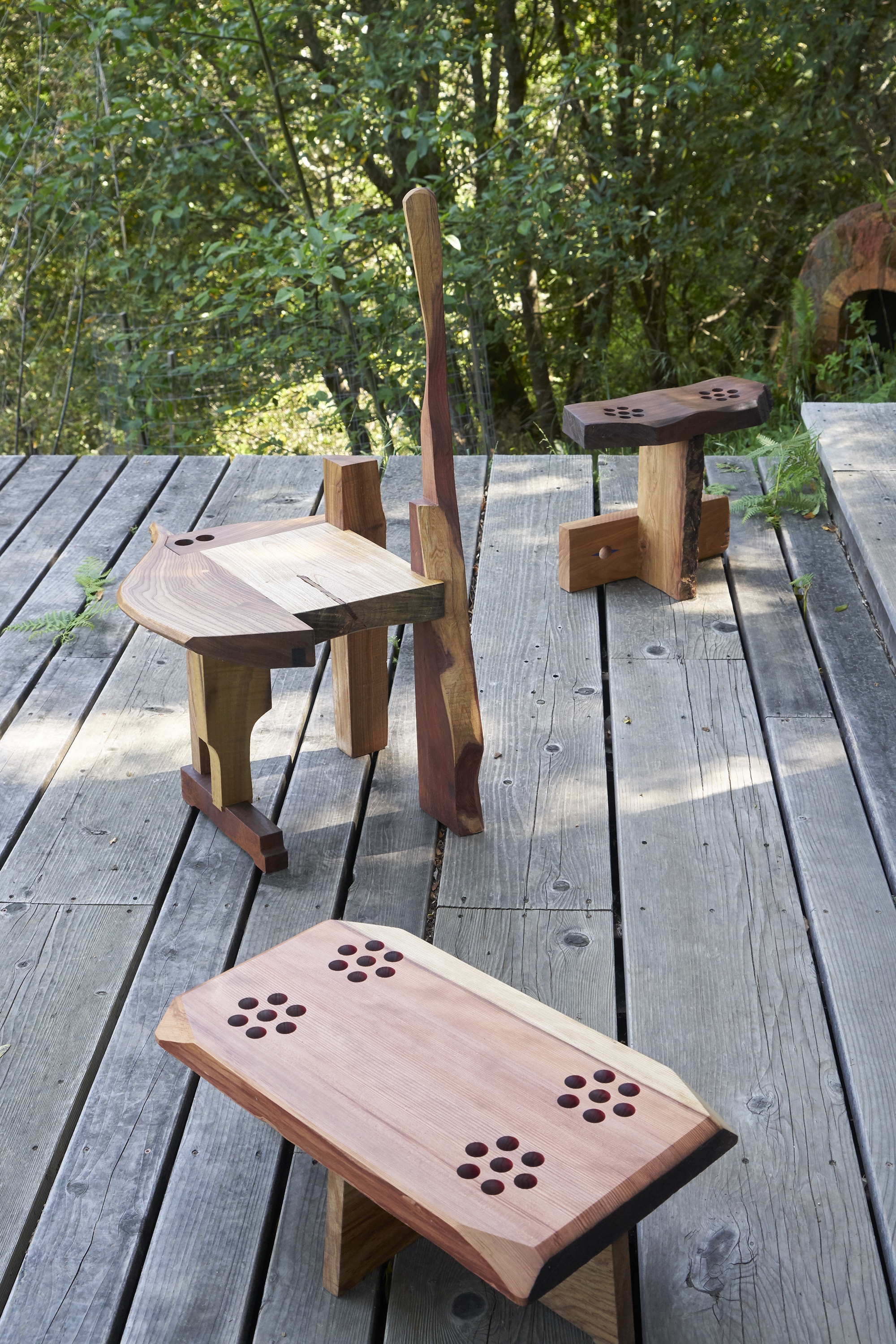 Wooden furniture by Rio Kobayashi at JB Blunk House 2024