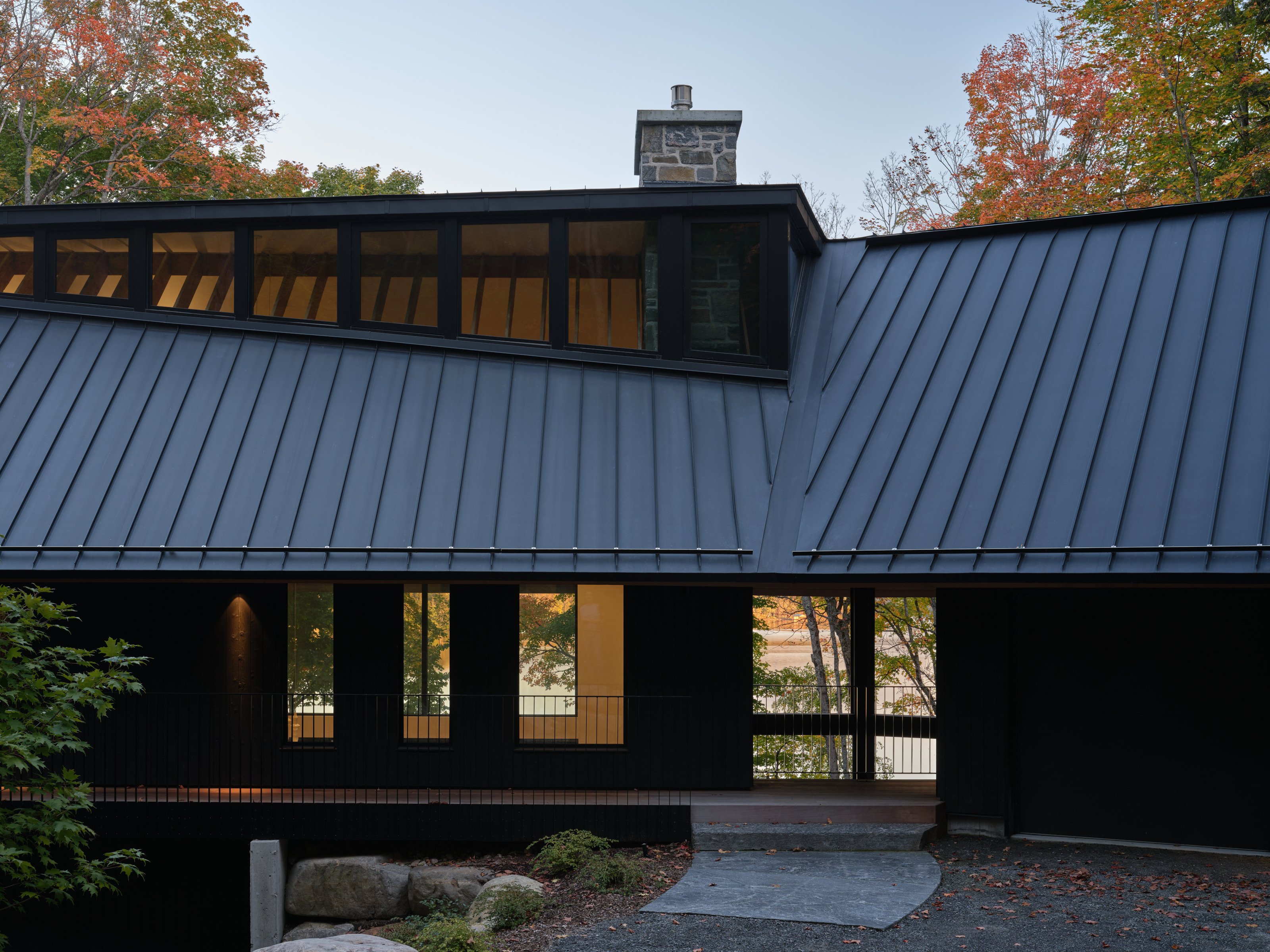Front door, showing Peninsular Lake beyond