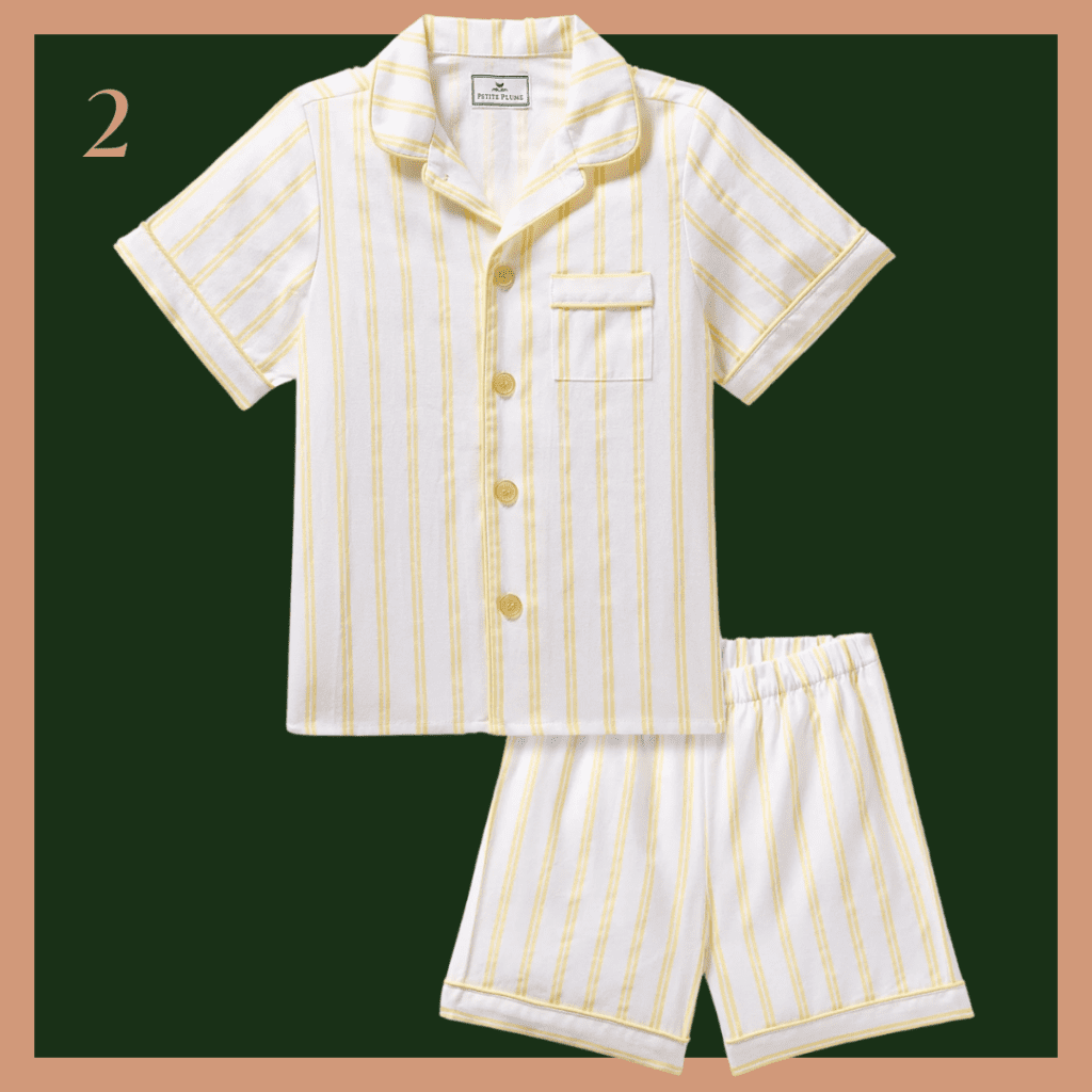 Butter yellow classic pajama set | Easter Basket Gift Guide