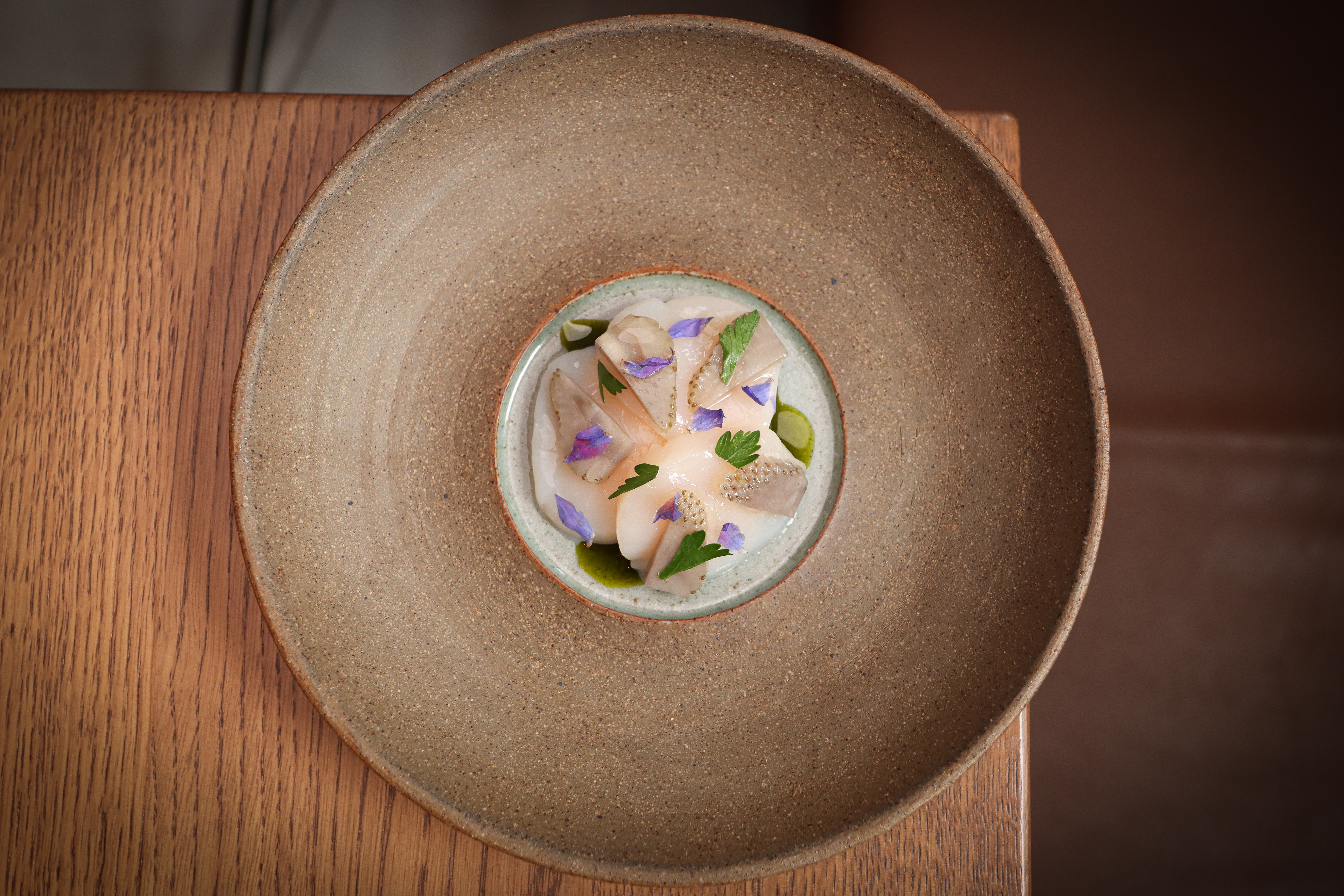 A decorative scallop dish