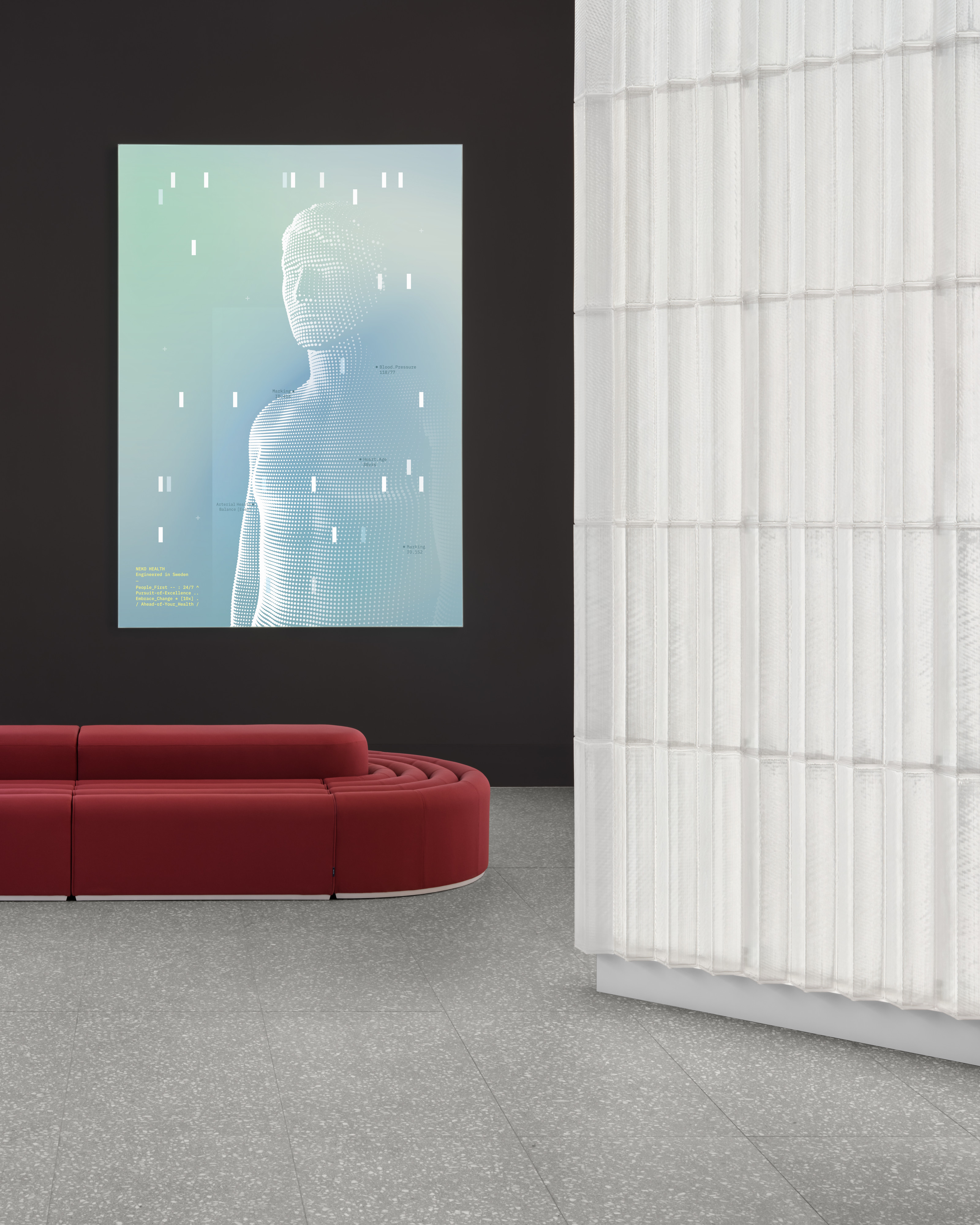 The reception space in Neko Health Spitalfields