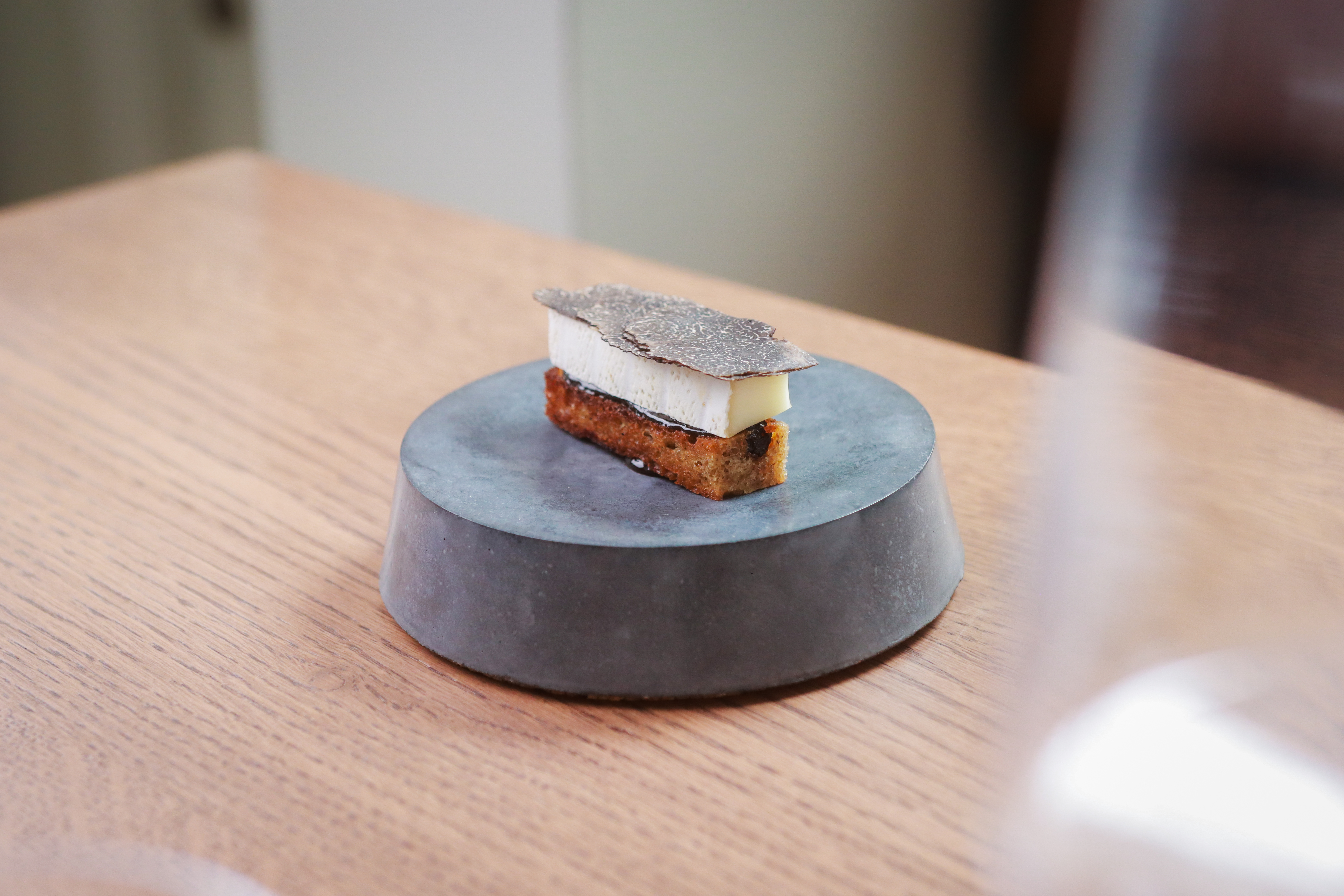 Bara brith, with Perl Wen cheese and Welsh truffle