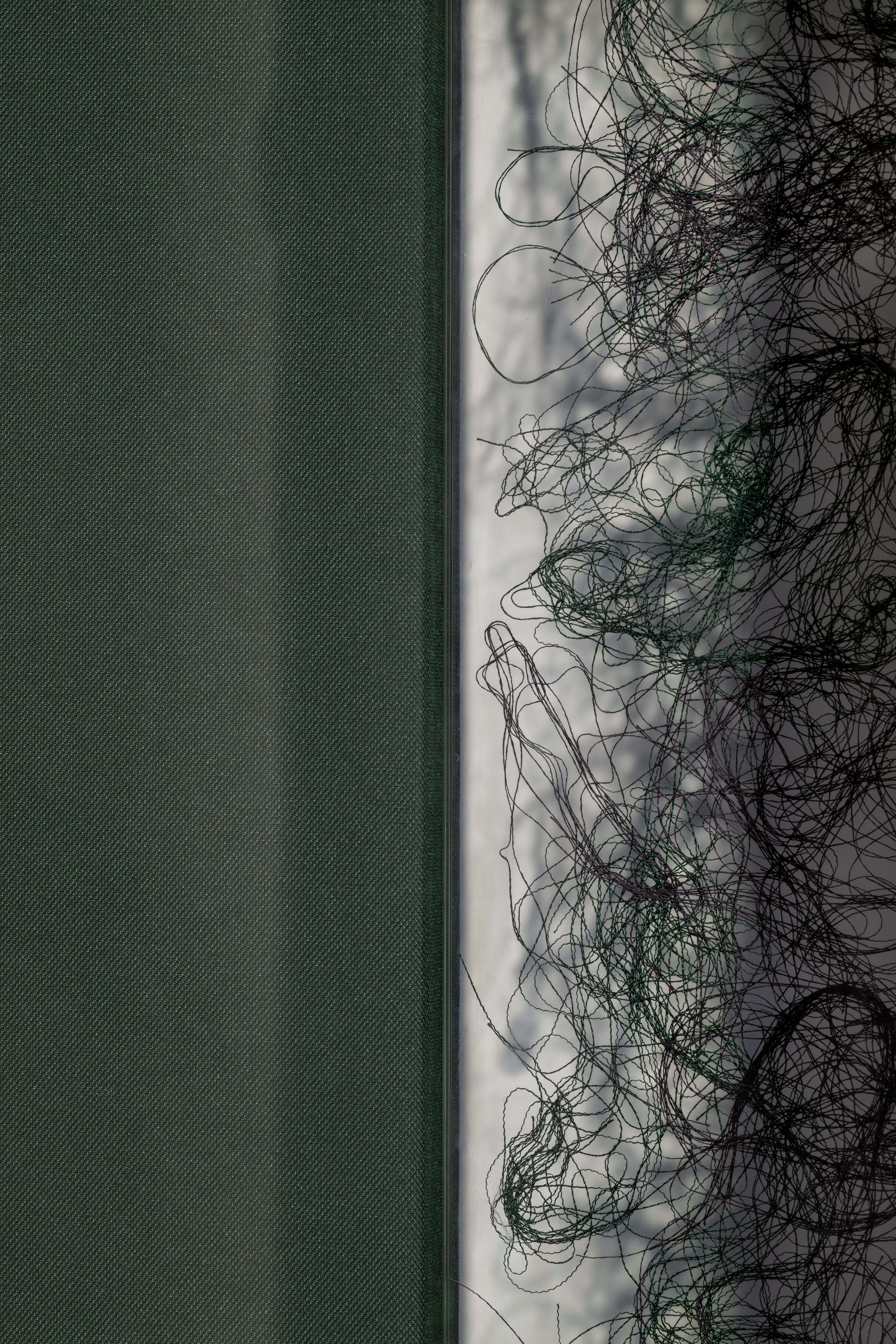 Abstract shapes and shadows made using colourful textiles and glass