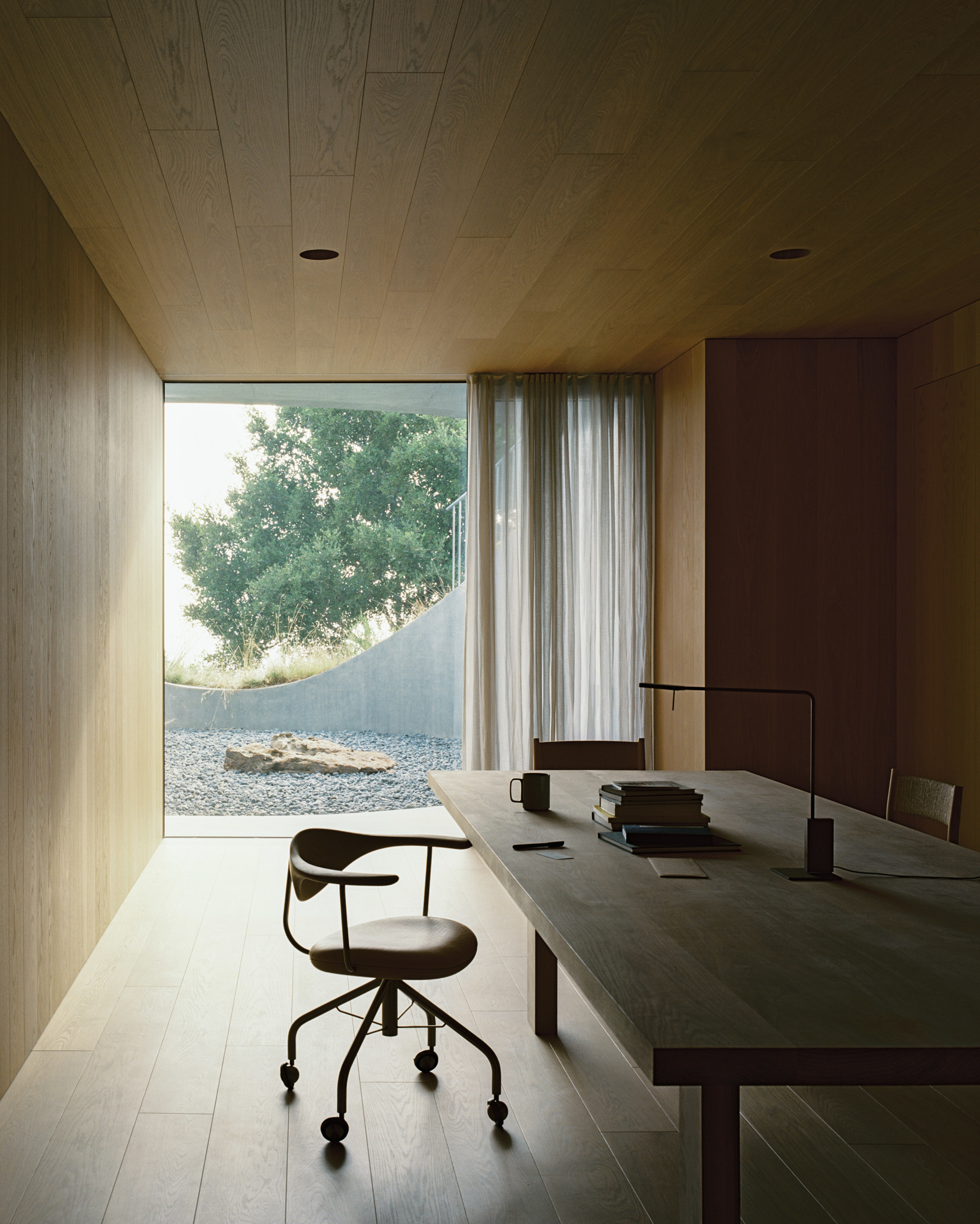 The view from the ground floor office to the courtyard beyond