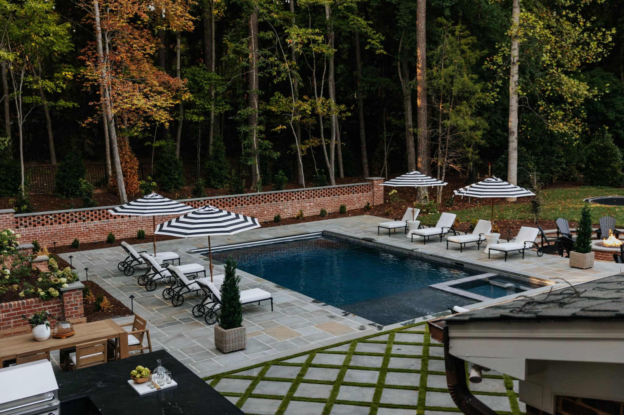 A higher viewpoint of the Modern Colonial backyard