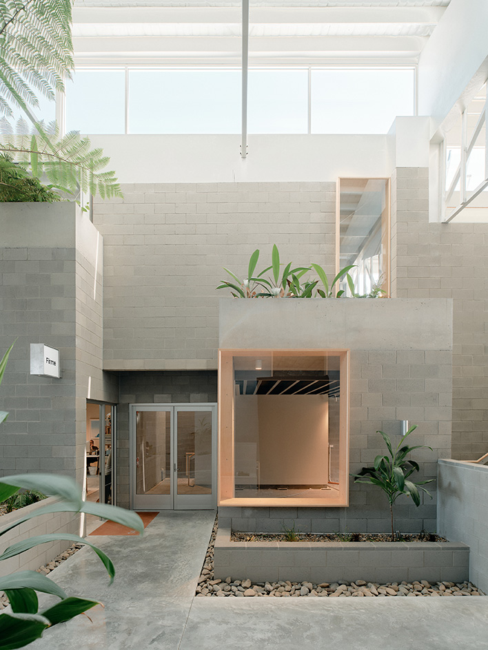 redesigned warehouse complex in Queensland bringing geometric crispness to industrial spaces