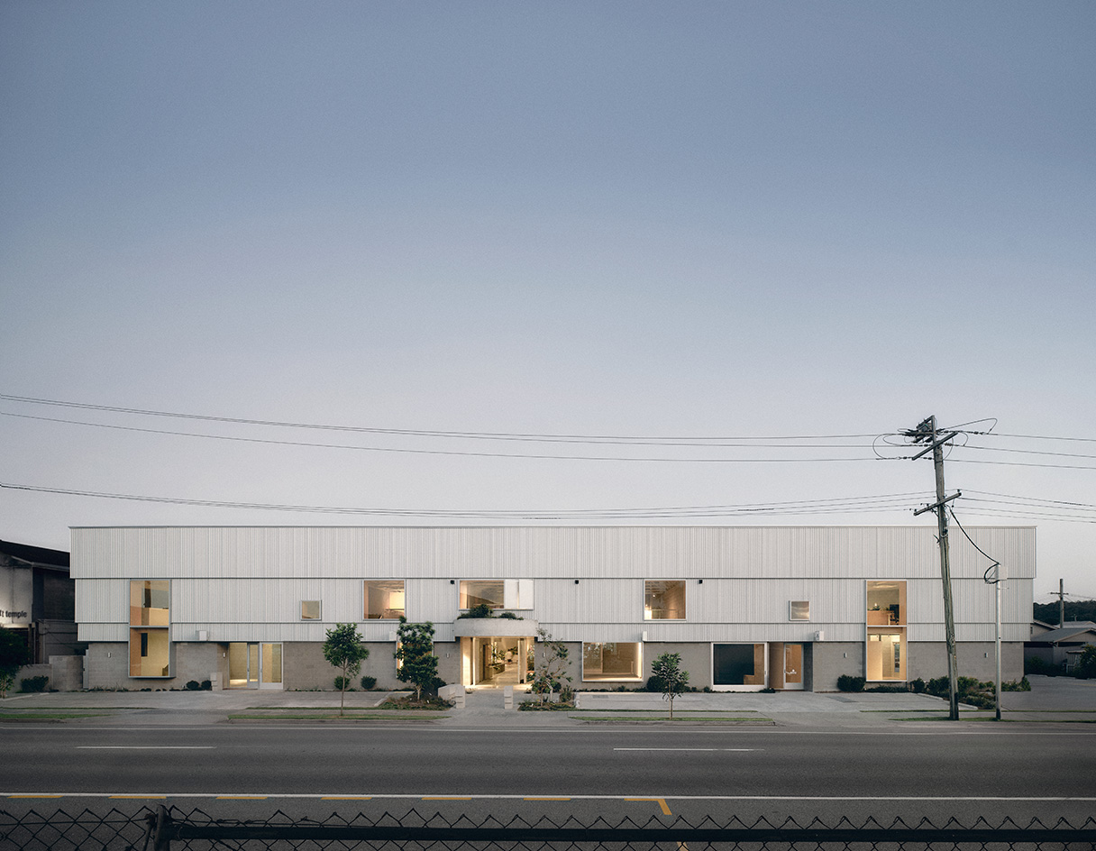 redesigned warehouse complex in Queensland bringing geometric crispness to industrial spaces