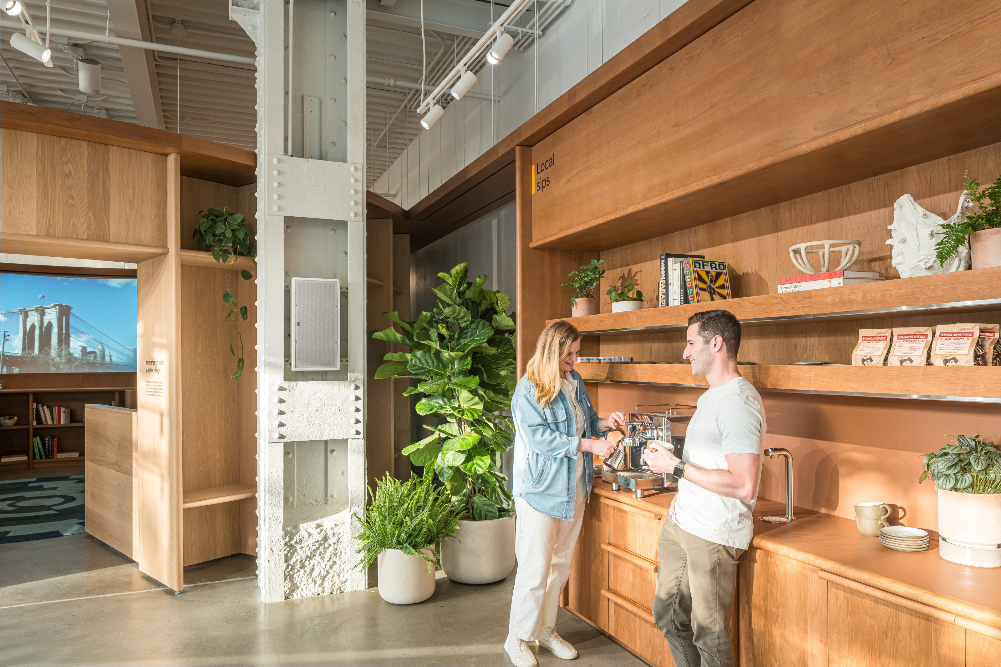 The bespoke display cases and cabinets were built locally