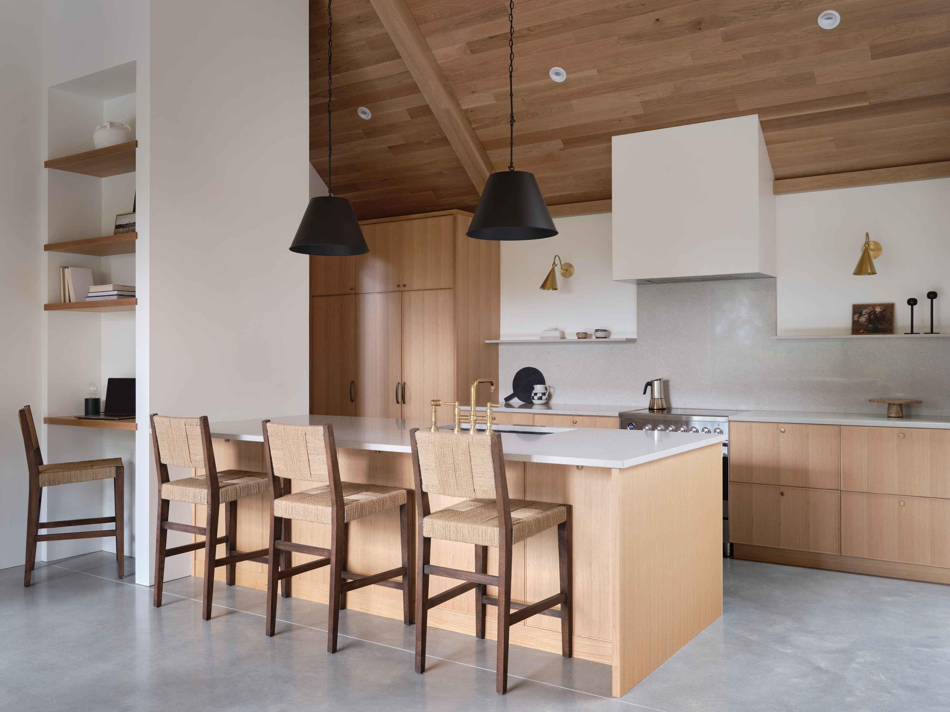 The timber-clad kitchen
