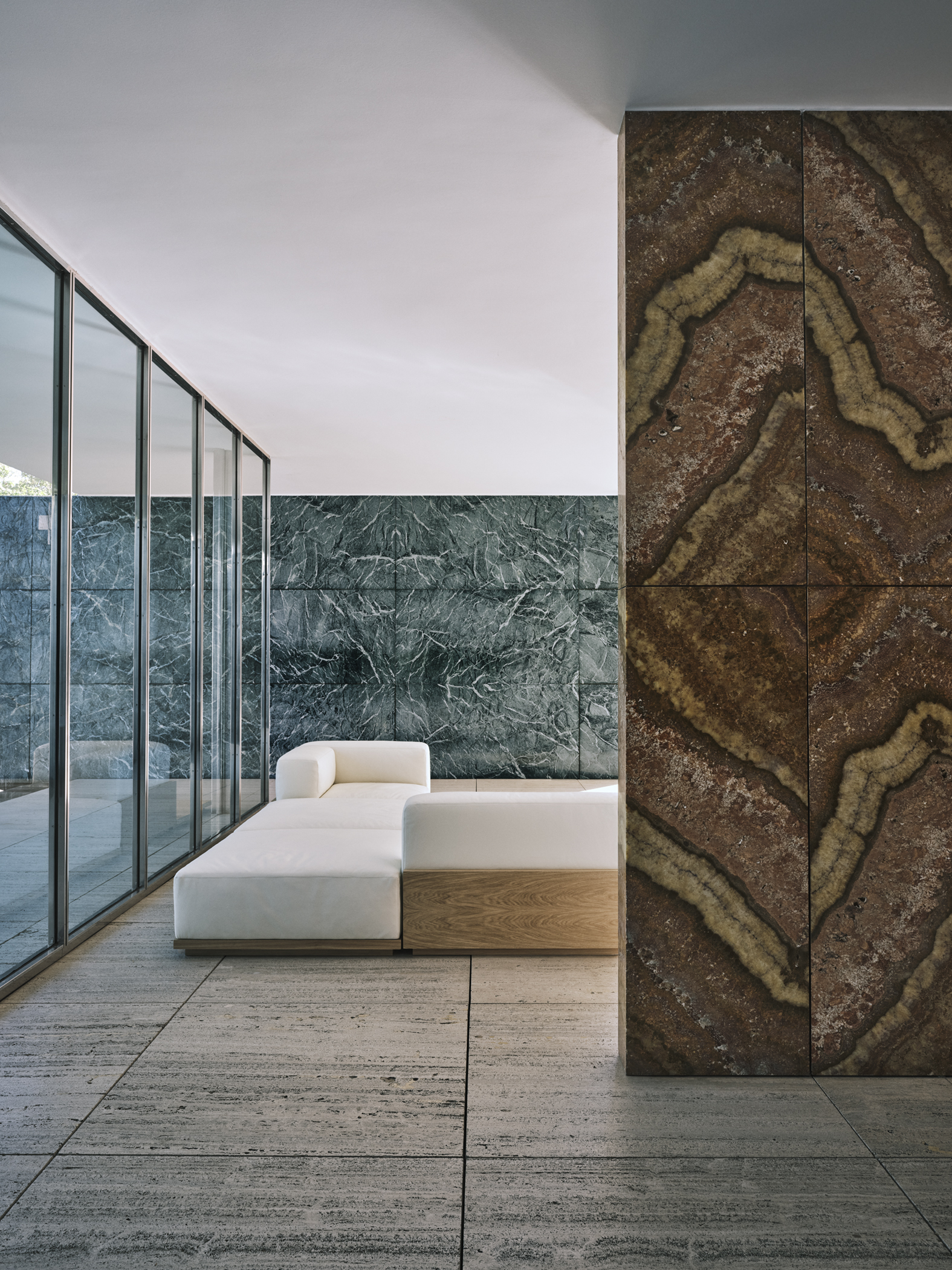 furniture arranged across minimalist interior