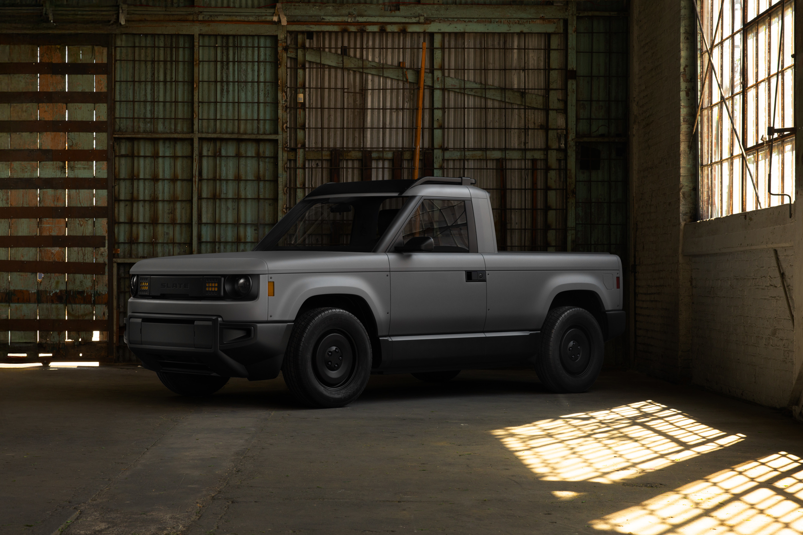 The Slate electric pick-up truck in its most basic configuration