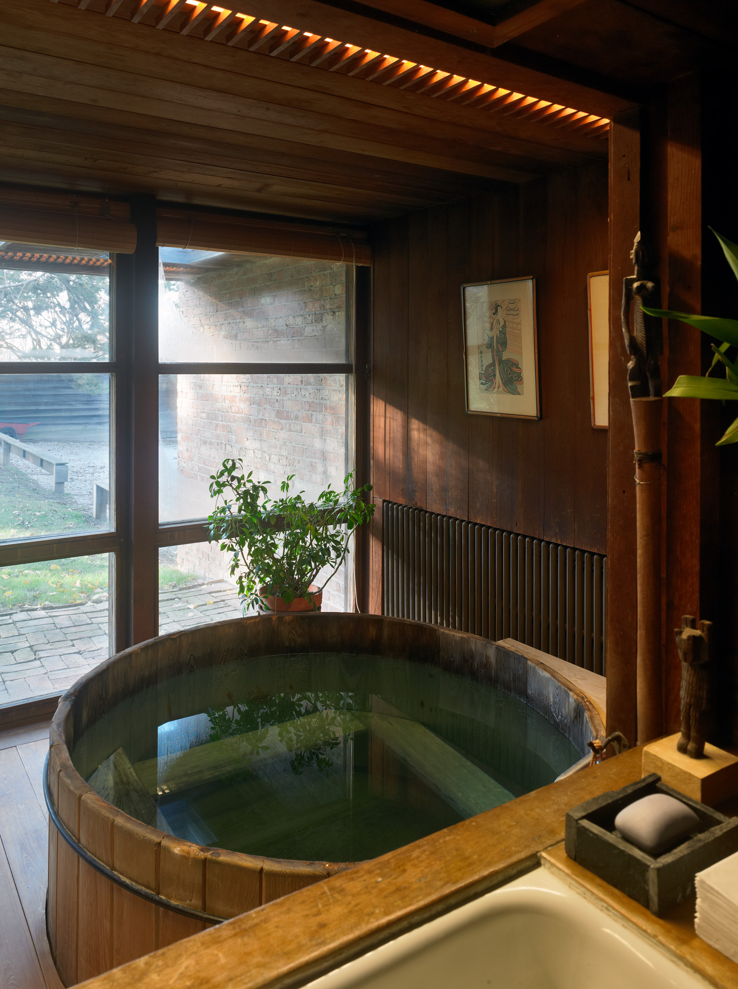 Paul Schweikher house, a midcentury, low volume with brick walls