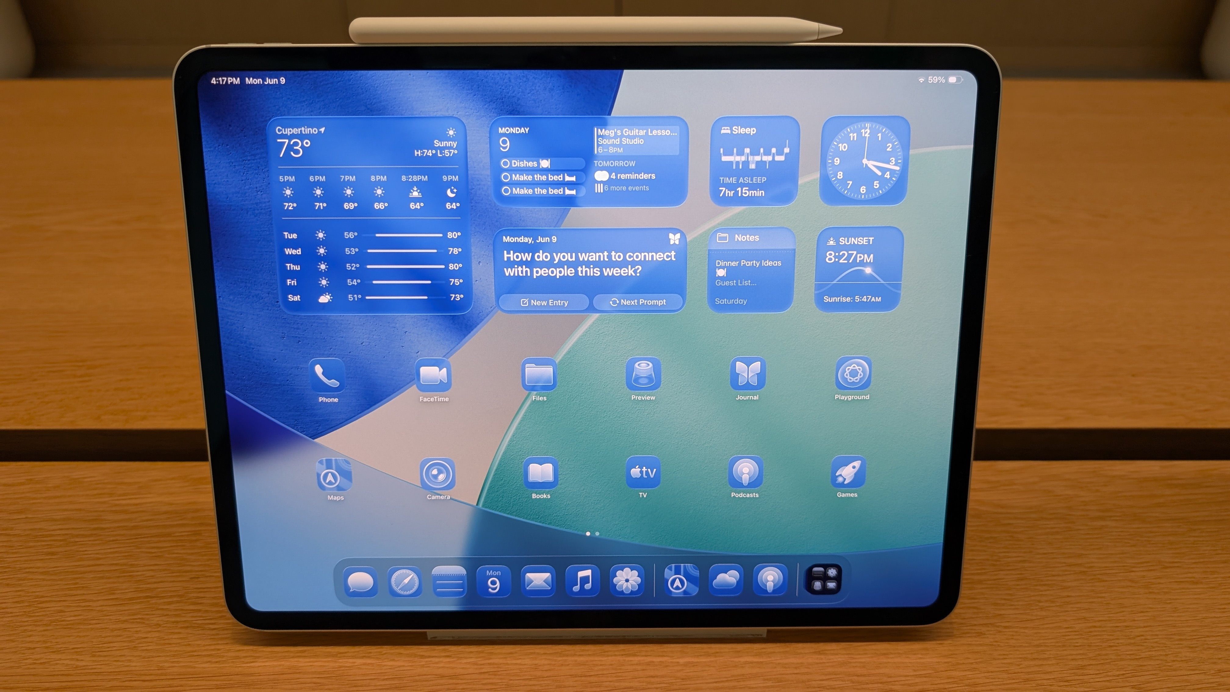 Apple iPad with iPadOS 26 set to all-clear mode