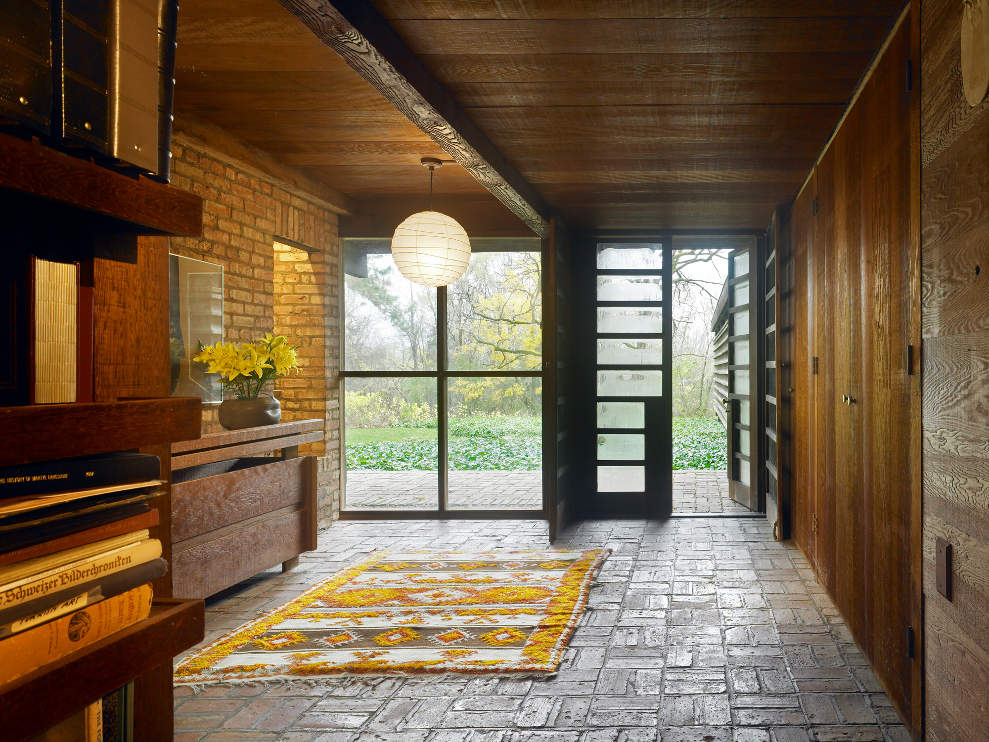 Paul Schweikher house, a midcentury, low volume with brick walls