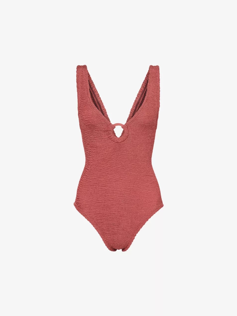 Hunza G, Celine Plunge-Neck Swimsuit