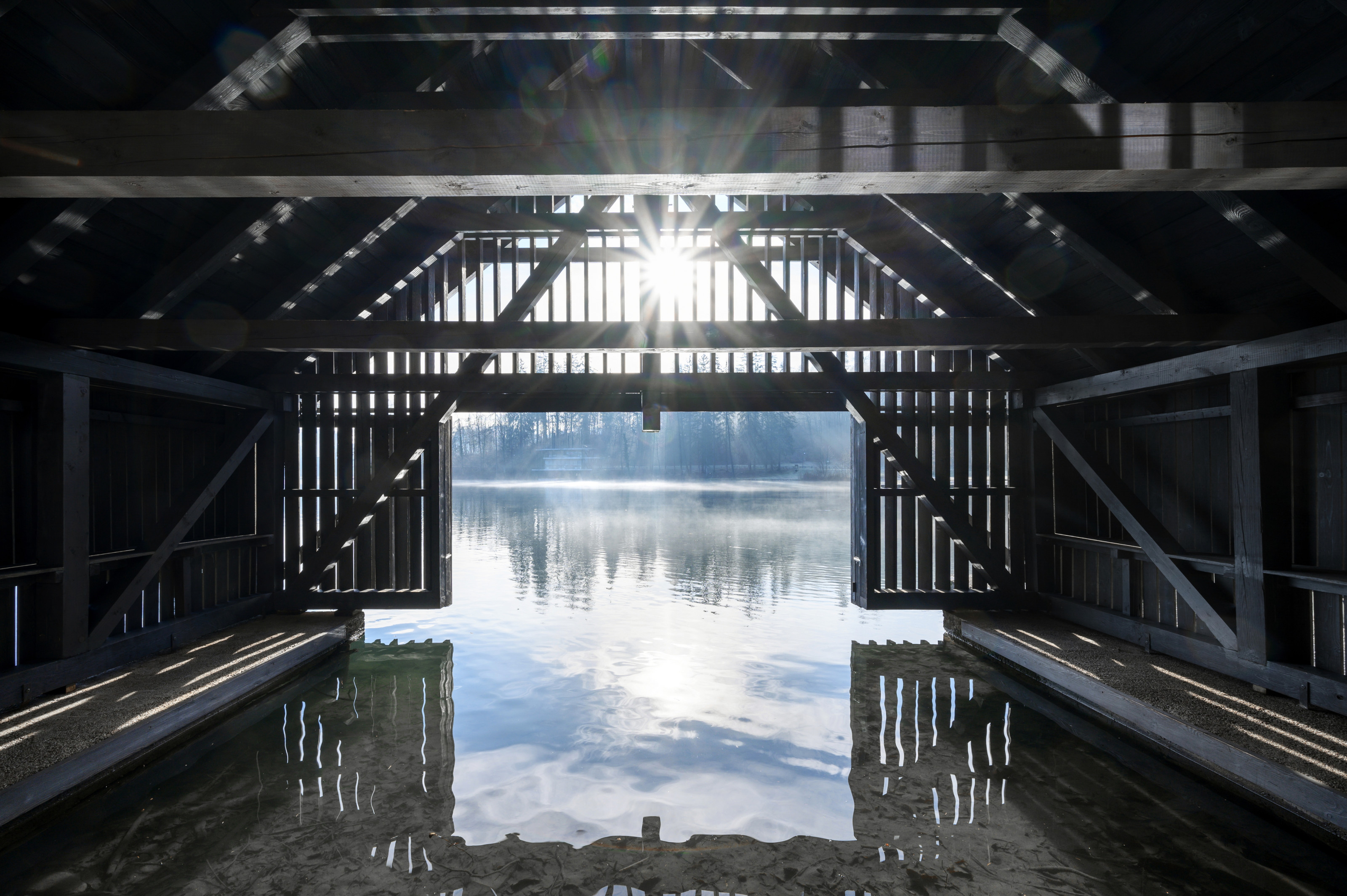 Inside Boathouse Zaka on Lake Bled