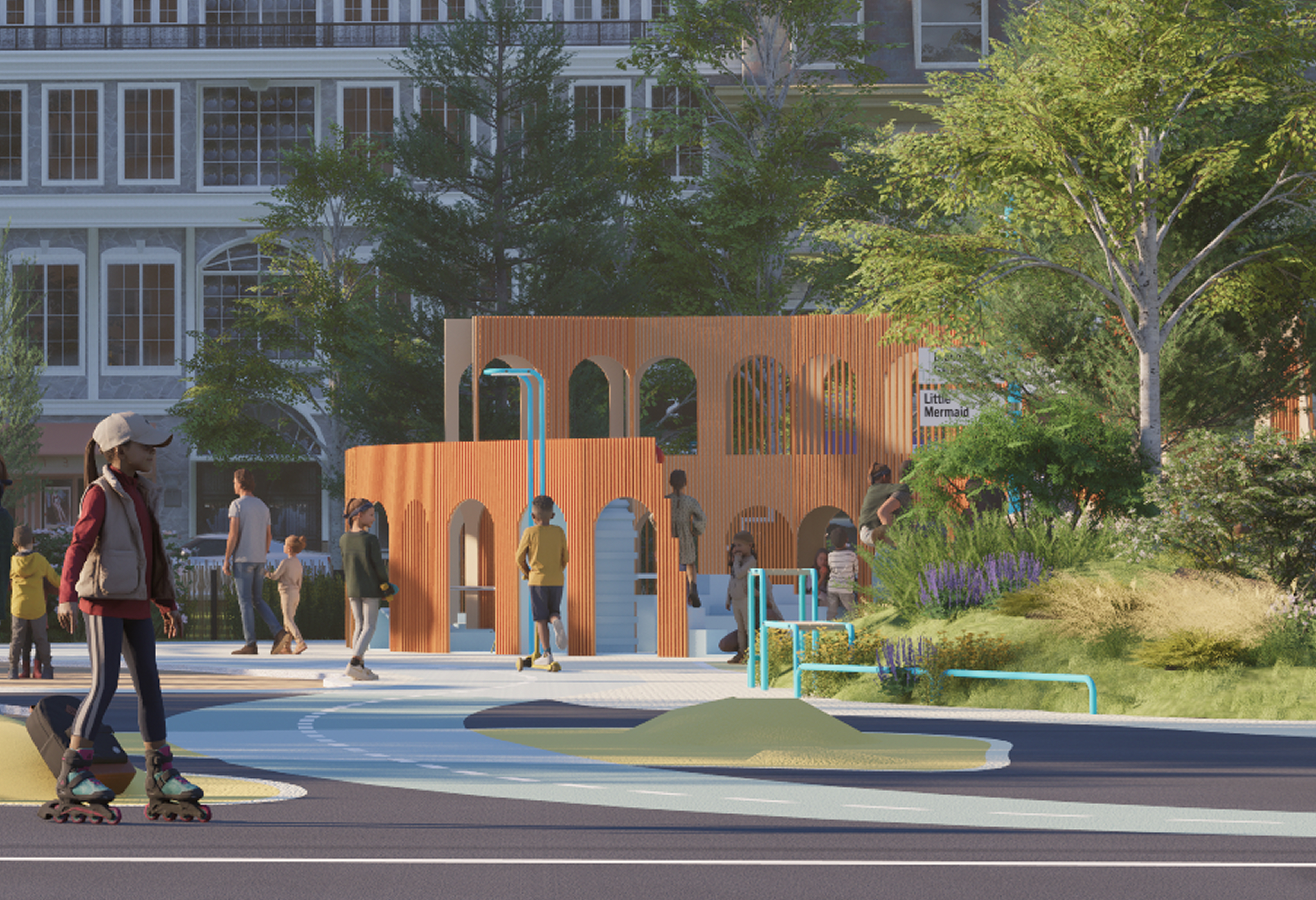 colourful city playground