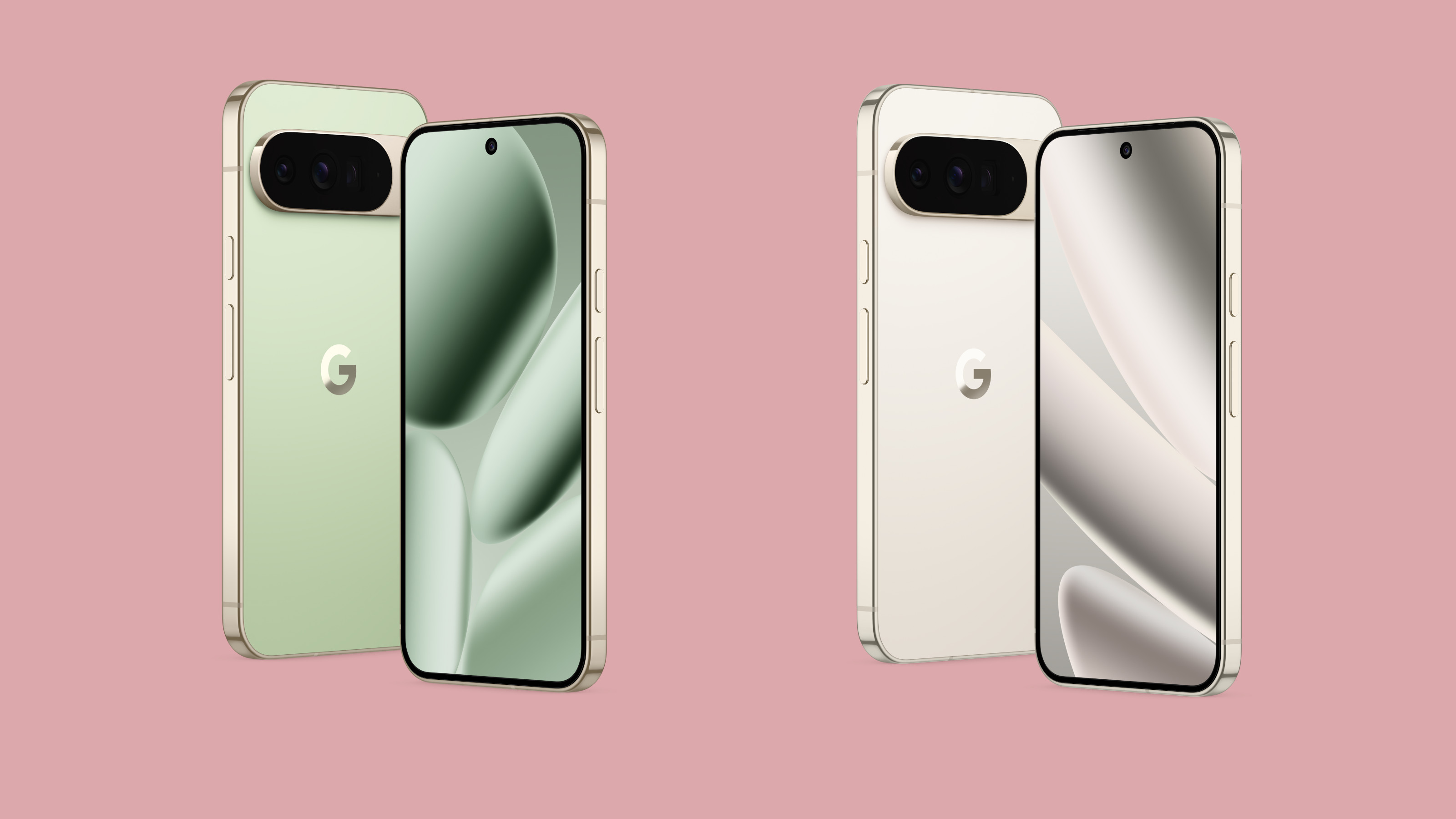 Google Pixel 10 Pro XL in Jade and Porcelain