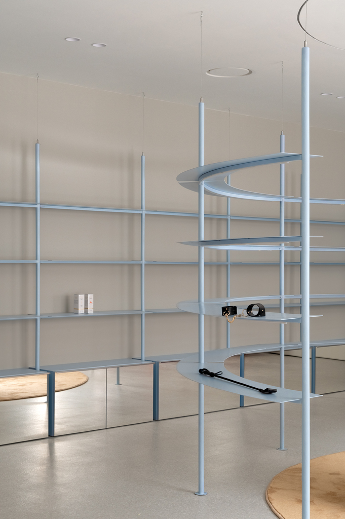 Interiors of Njoy, a sex shop in Kyiv