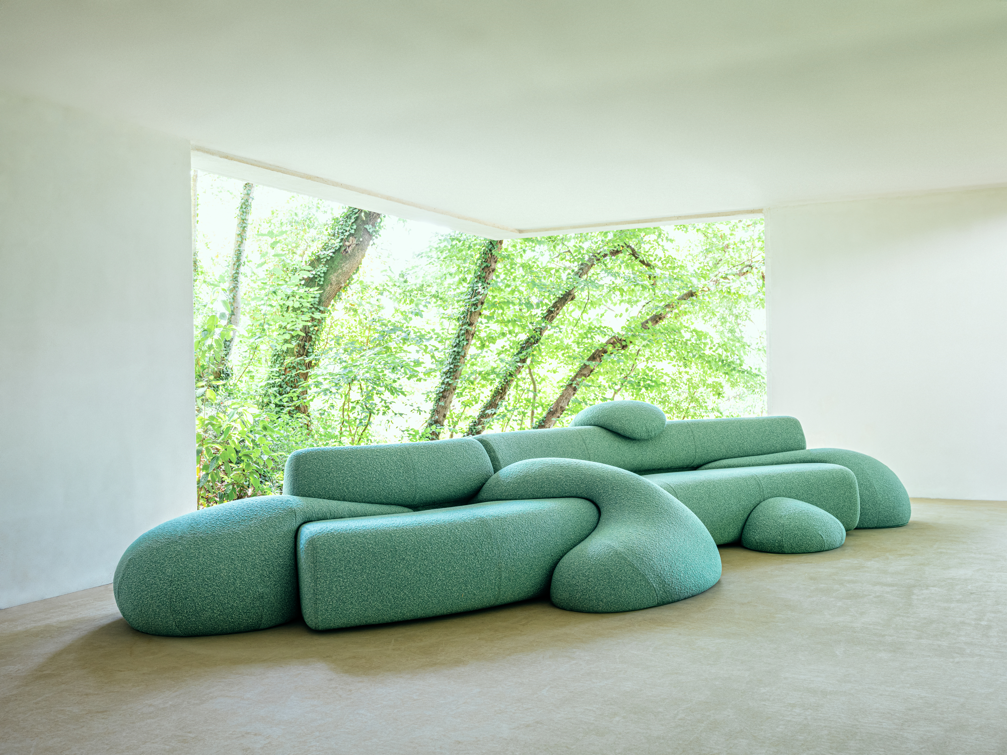 'In Nature We Trust' upholstered on Moroso&amp;rsquo;s Gruuvelot Sofa by Patricia Urquiola