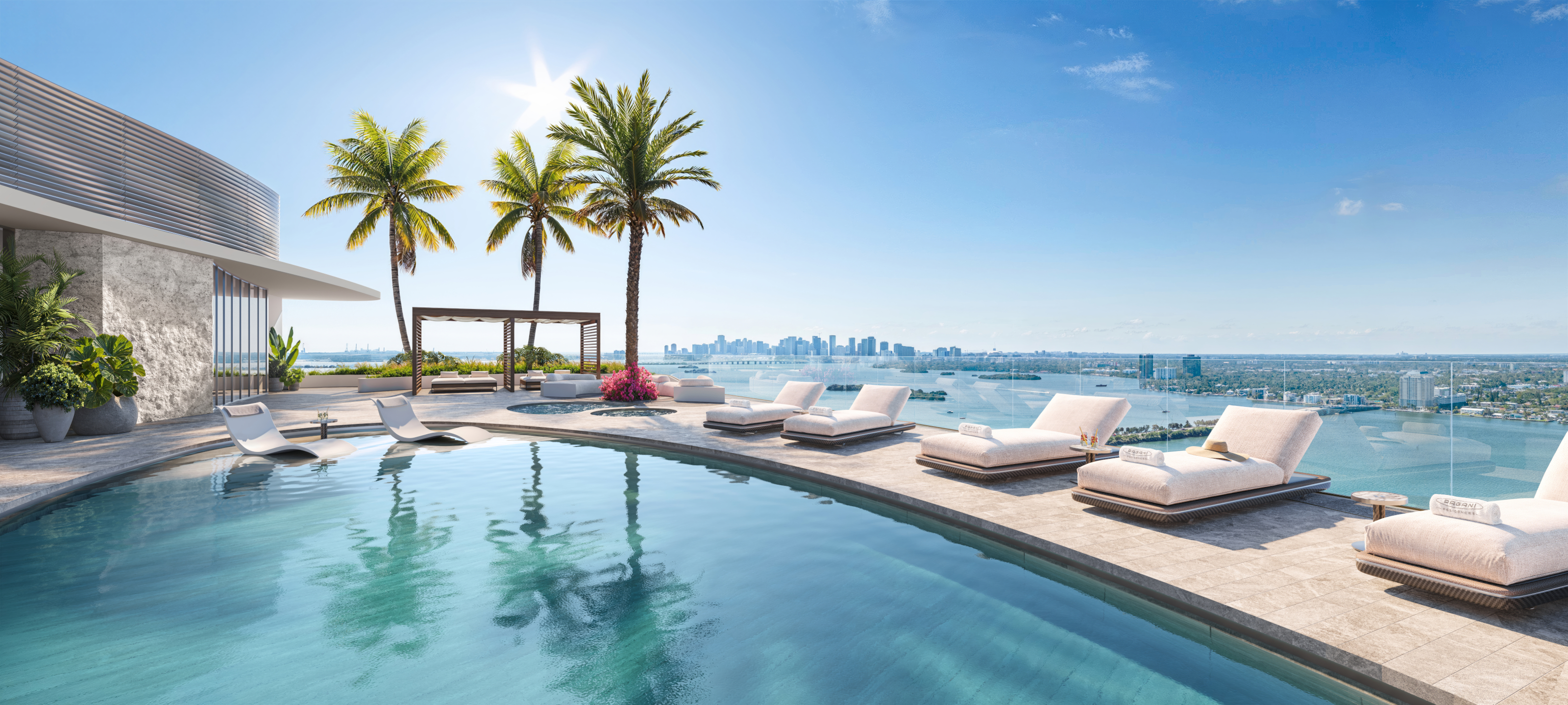 The residents' rooftop pool at the Pagani Residences
