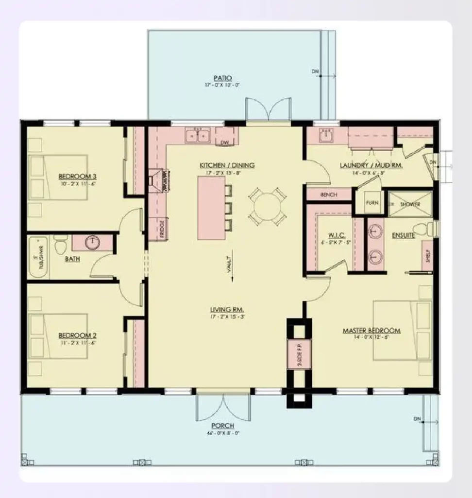 A split-bedroom 3-bedroom home plan floor plan A split-bedroom 3-bedroom home plan floor plan
